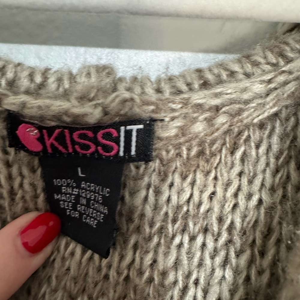 Kiss It y2k Hooded Sweater Mini Dress - Picture 3 of 4